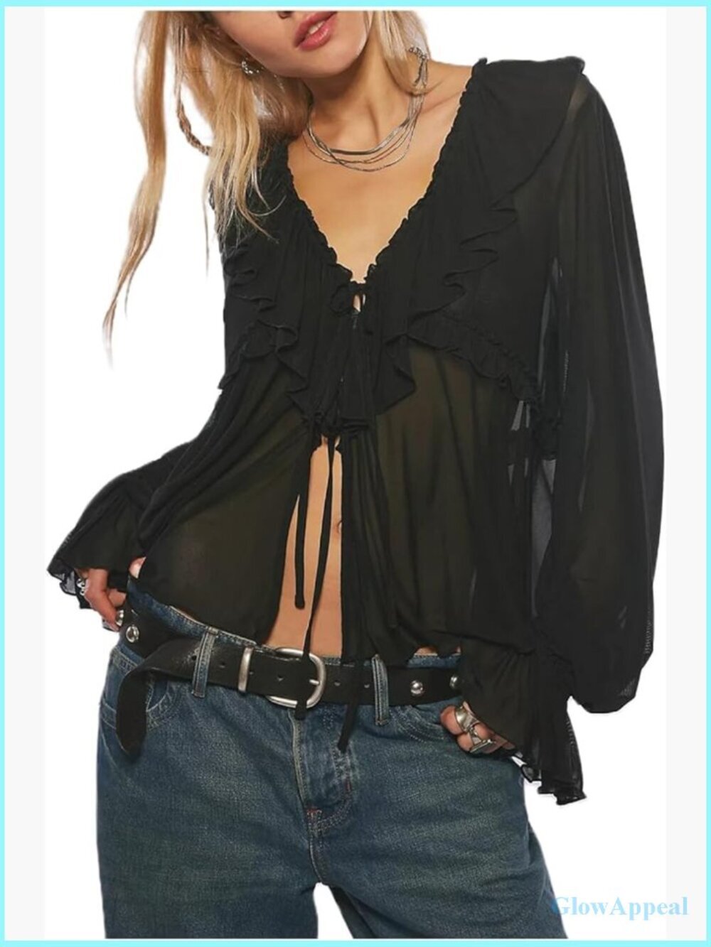 V Neck Sheer Mesh Batwing Sleeve Y2k Poncho Top Fairy Grunge Oversized Loose